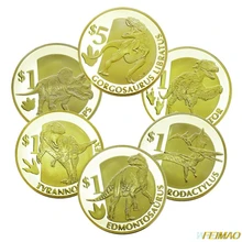 

1 Pc Ancient Dragon Dinosaur Commemorative Gold Coin Anniversary Gift Customized Animal Coins Collection Gifts