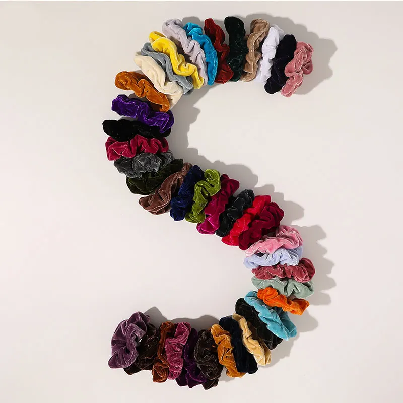 33 Colors Velvet Scrunchie Women Girls Elastic Hair Rubber Bands Accessories Gum For Women Tie Hair Ring Rope Ponytail Holder head scarves for women