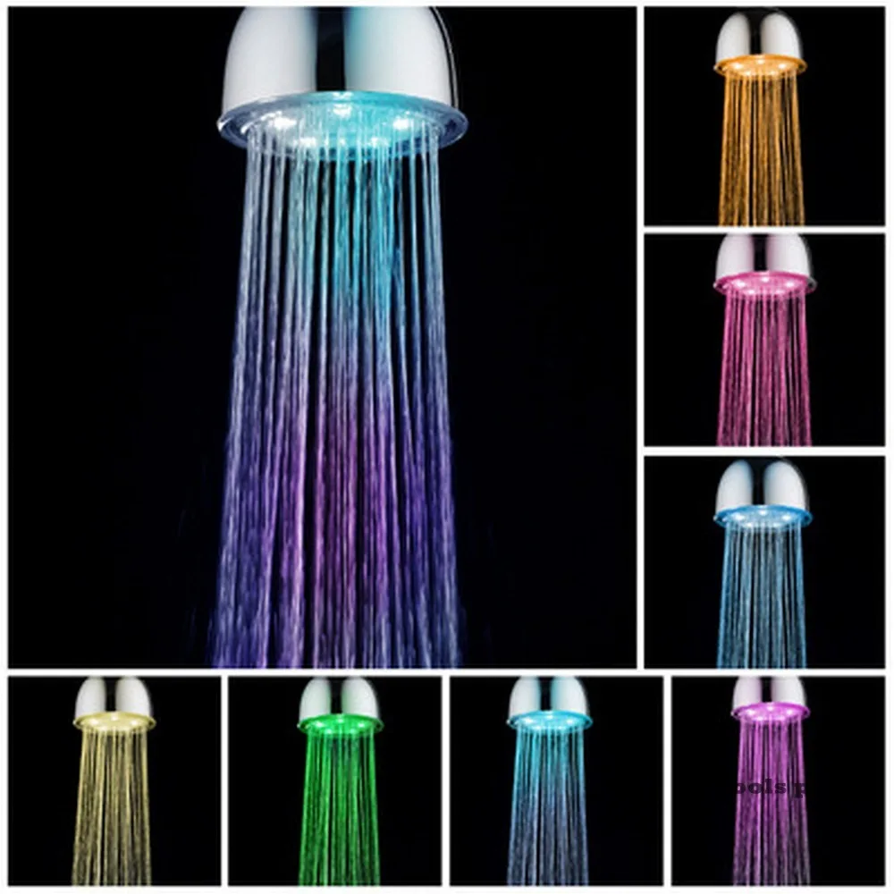 

Round LED Shower Head Spray Removable and Washable Colors Changing Rainfall Shower Faucet Spray Glow Light Bathroom Saving Water
