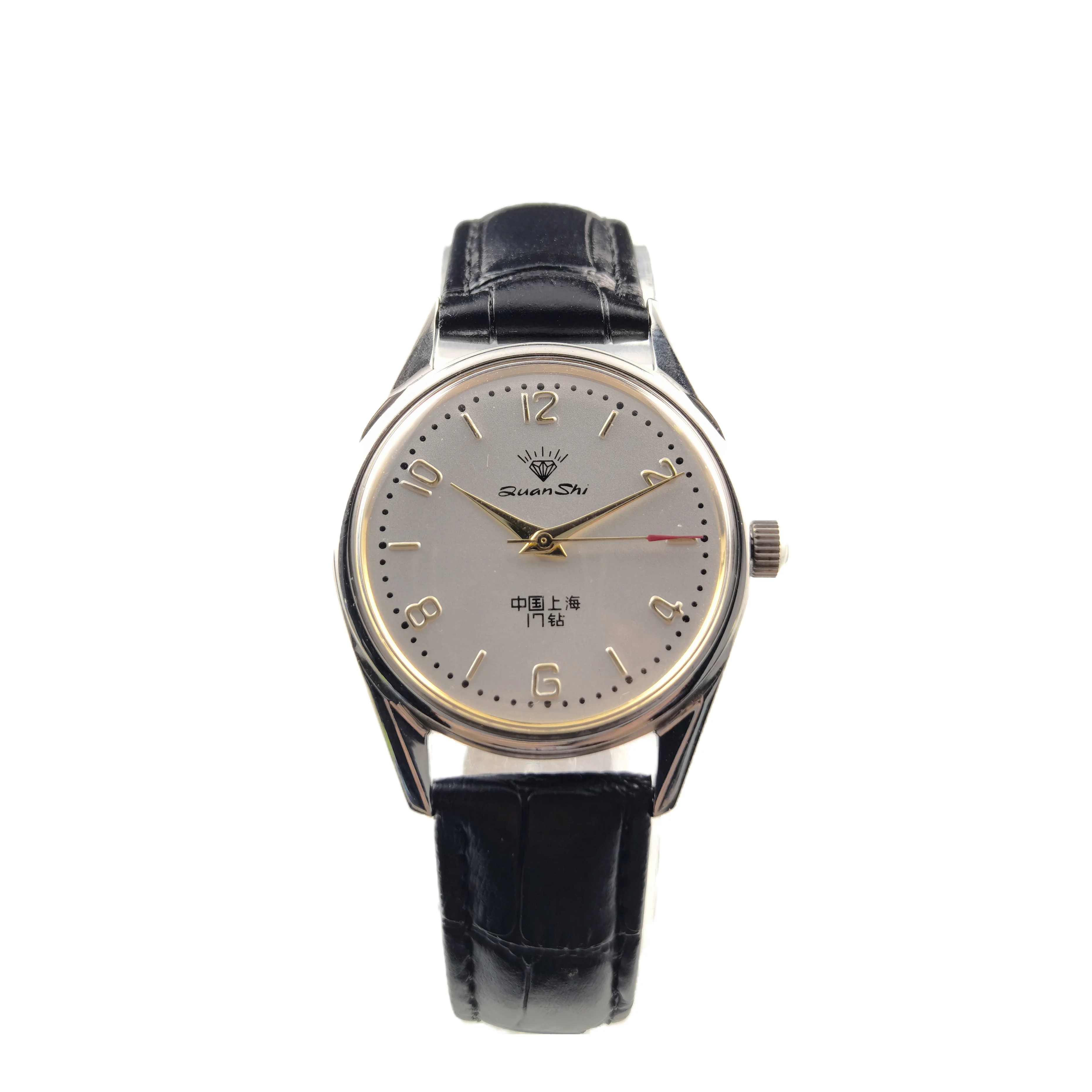 Shanghai Watch Mechanical Watch Men's Manual Spring 17 Diamond Retro Watch 8120 