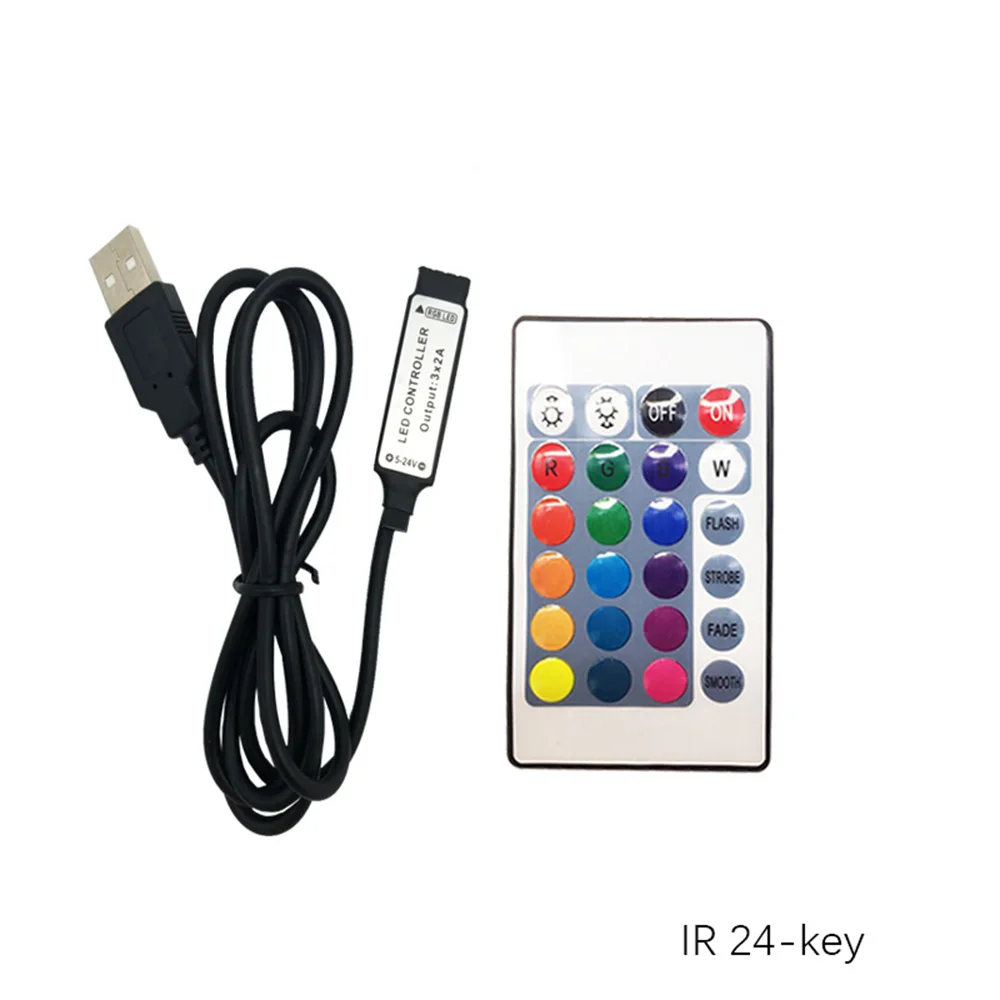 Светодиодный контроллер с 24 клавишами, светодиодный ИК-контроллер rgb, светодиодный пульт дистанционного управления 12 В 12 в 6 А для RGB 2835 3528 5050, светодиодная лента