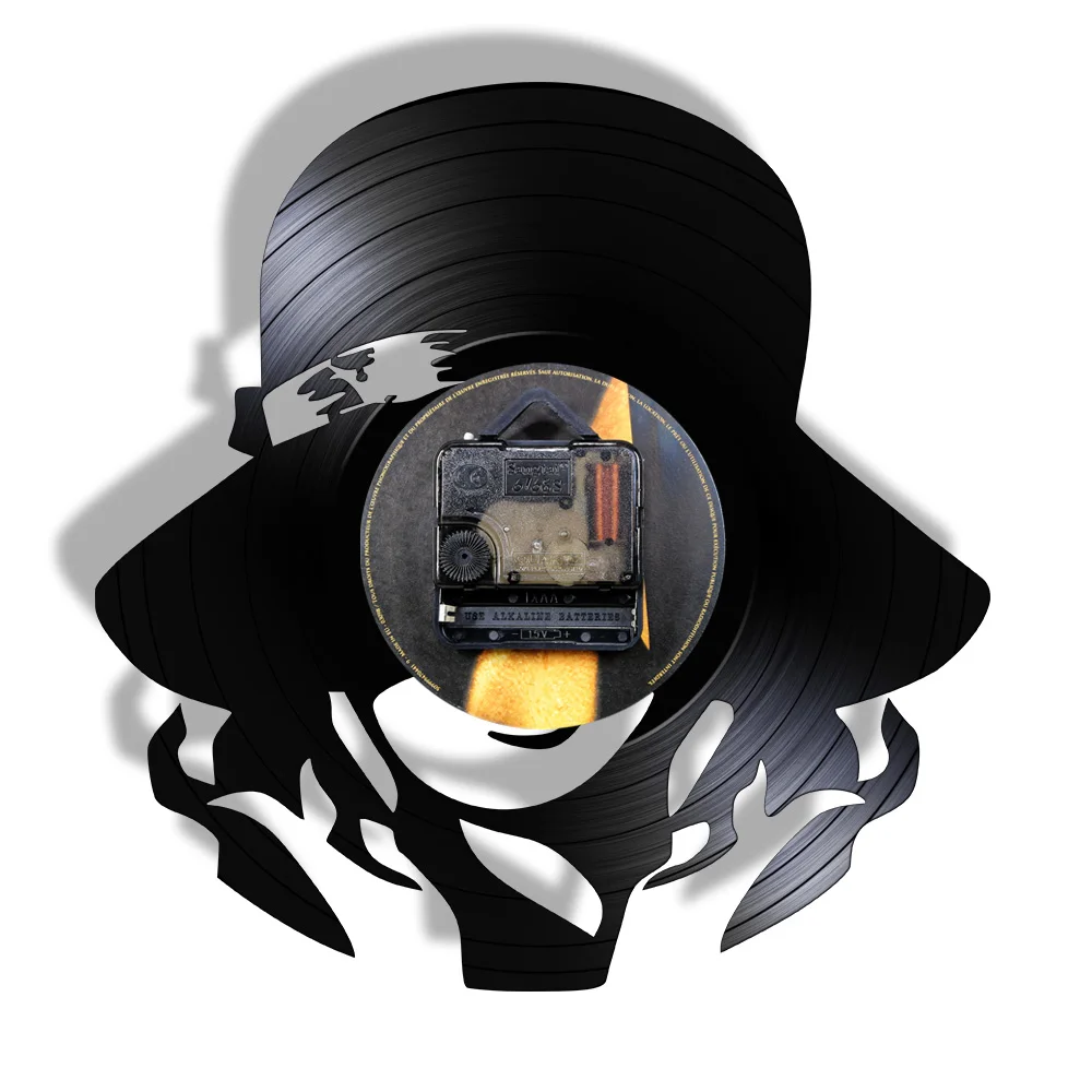 Beautiful Girl Ornament in Hat Handmade Vinyl Record Wall Clock Fashion Lady Wall Clock Home Decor Vintage Wall Art Gift For Her