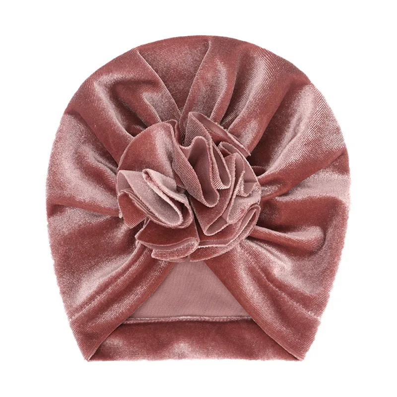Deep pink velvet Новинка; шапка для маленьких девочек; шапка-тюрбан из хлопка; реквизит для фотосессии; детская шапочка; аксессуары для малышей; шапка для девочек; шапки; 16 цветов - Цвет: Deep pink velvet