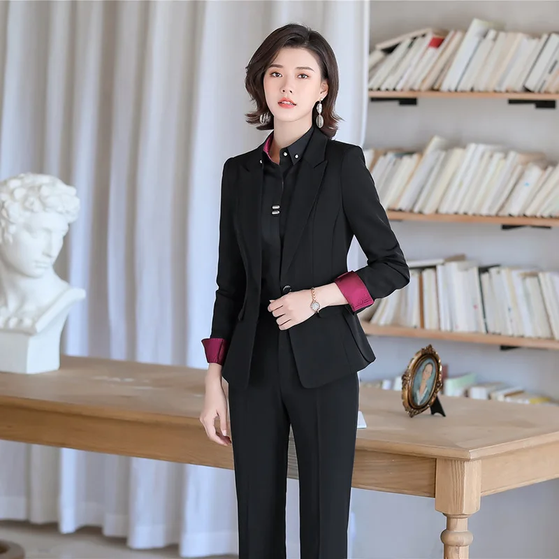 

Xn932 New Style Suit Jacket Women's Wear Fashion Business Formal Wear Black And White with Pattern Slim Fit Elegant Interview Wo