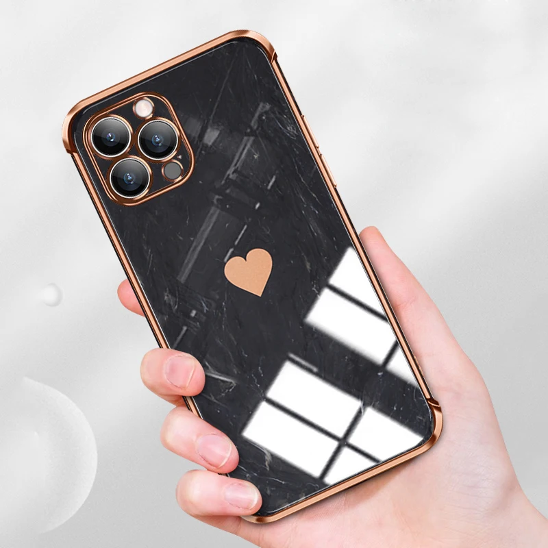 Luxury Shockproof Plating Soft Case For iPhone 13 12 11 Pro Max XS XR X R 8 7 Plus iPhone12 12Pro iPhone11 Marble Texture Covers