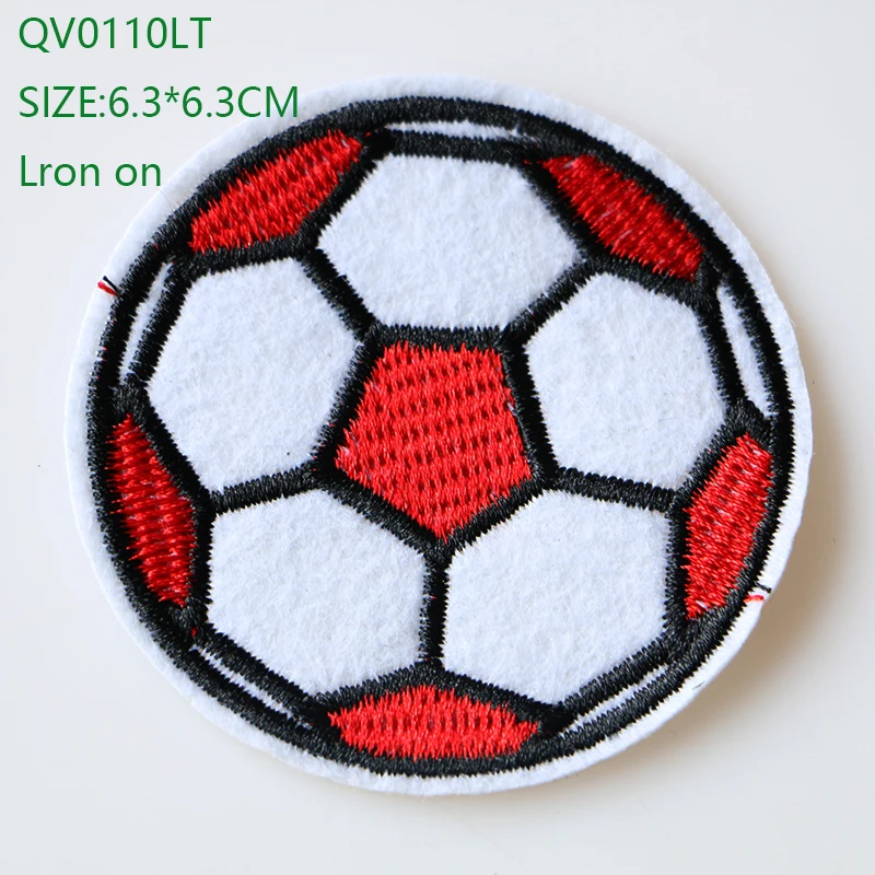 QV0110LT Футбол, звезды, компас круглая Икона вышитая железная нашивка для одежды DIY полосатая одежда Лоскутная наклейка пользовательские значки - Цвет: QV0110LT