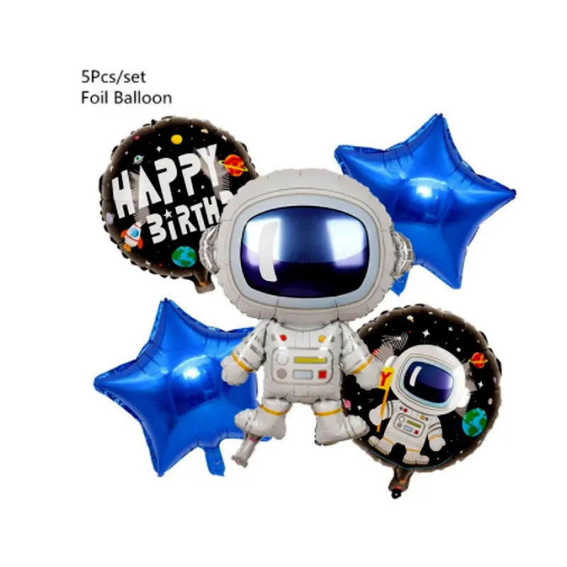 balloon New space theme party astronaut rocket ship aluminum foil balloon Galaxy / sun plate paper cup straws birthday theme party - Цвет: balloon