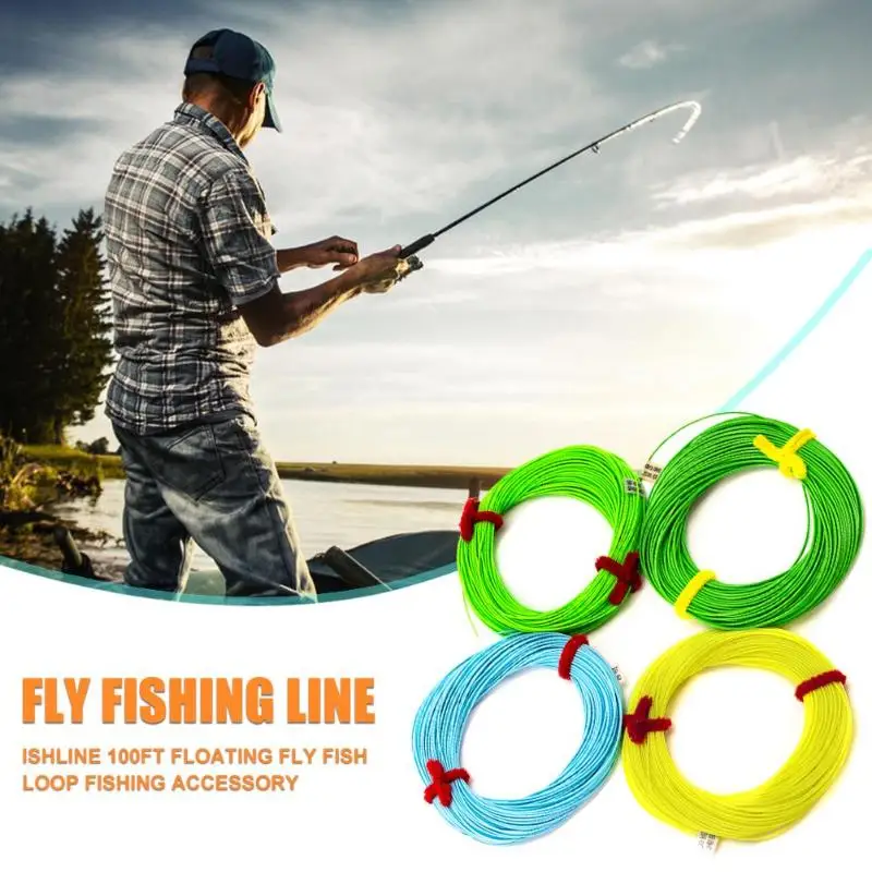 Вес вперед Катушка Fly Fishline ПВХ 100FT проволока плавающая Летающая Рыбная петля рыболовные снасти аксессуары случайный цвет лески