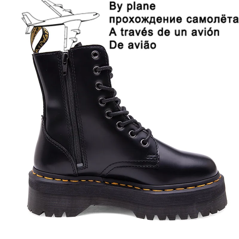Size34-41 не сужающийся книзу массивный мотоботы Женские зимние 2021 модный круглый