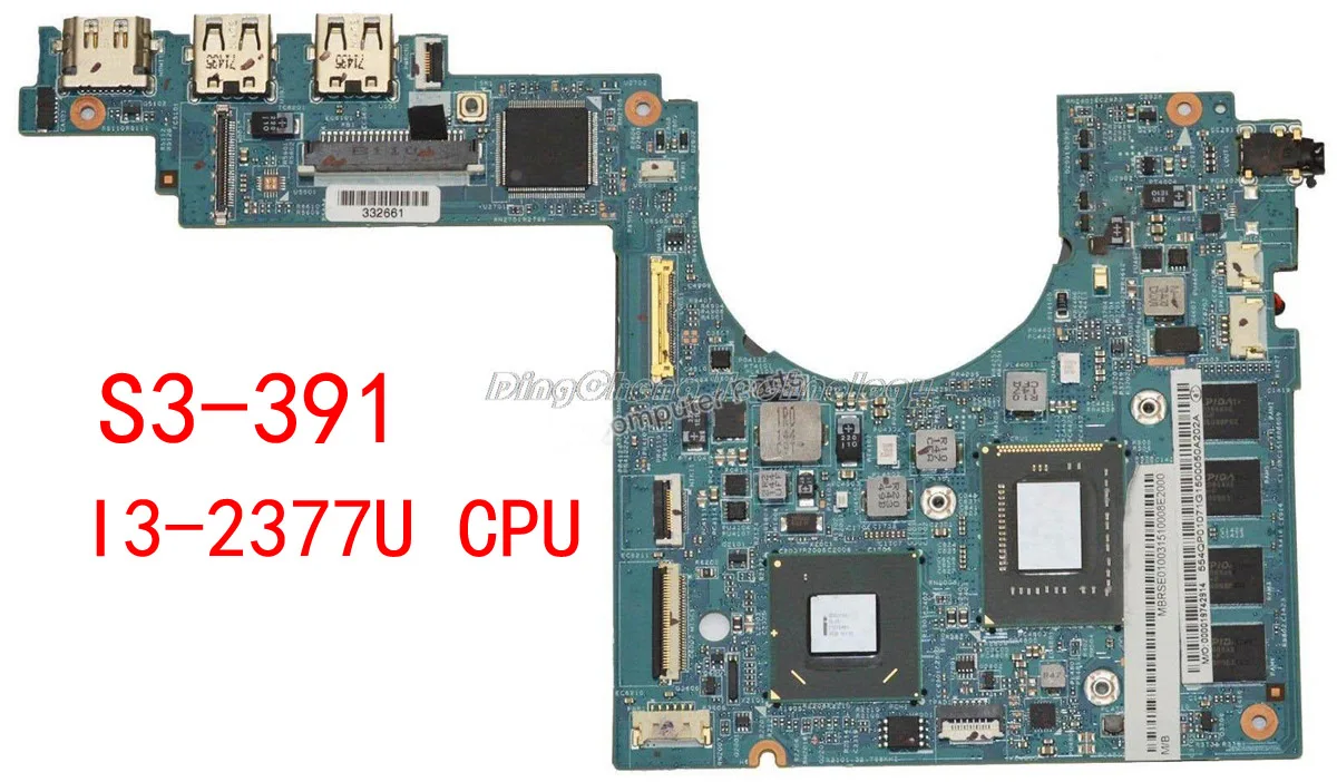 HOLYTIME ноутбука материнская плата для Acer S3-391 NBM1011005 I3-2377 DDR3 Встроенная видеокарта 100%