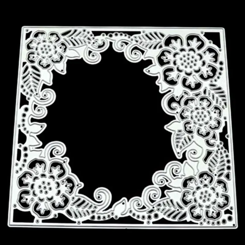 Vintage Flower Frame Metal Cutting Dies Stencil Scrapbooking Album Stamp Paper Card Embossing Decor