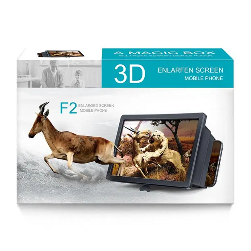F2 портативный 3D видео усилитель смартфон экран Лупа глаз складной мобильный