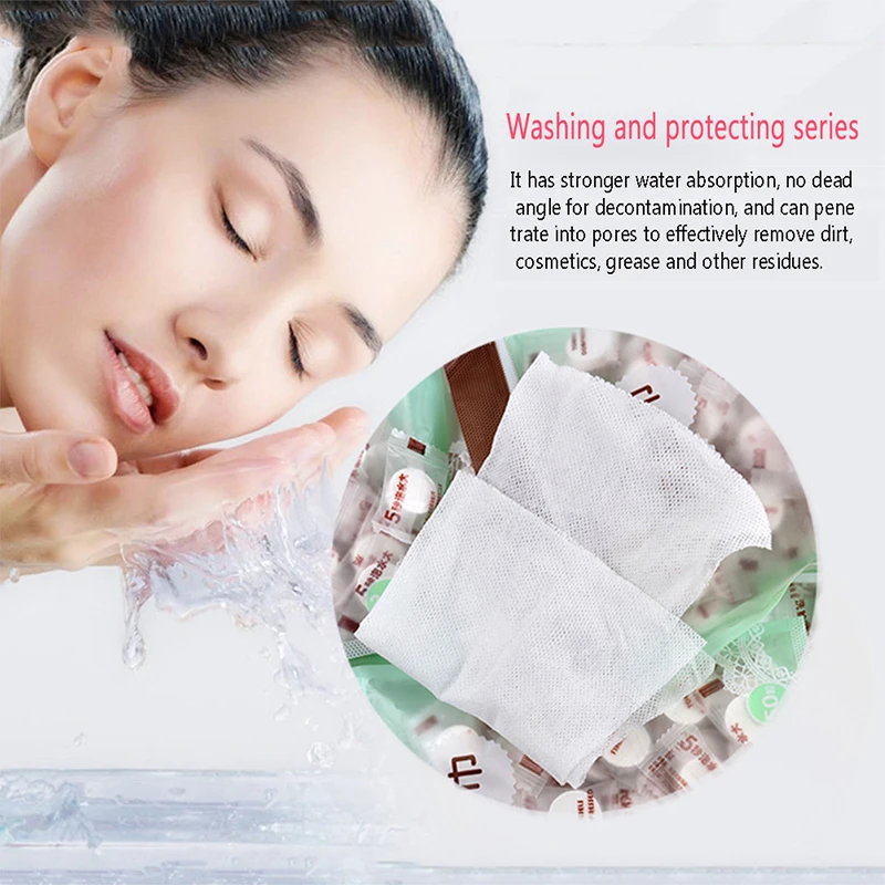 50 Disposable Cleansing Foams Portable Compressed Non-woven Face Towel Cosmetics NEW