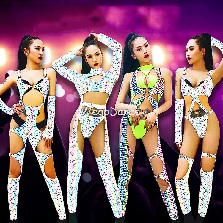  Gogo Costume Sexy Female Lead Dancer Clothing Bar Dj Cool Luminous Female Costume Night Games Ds Co