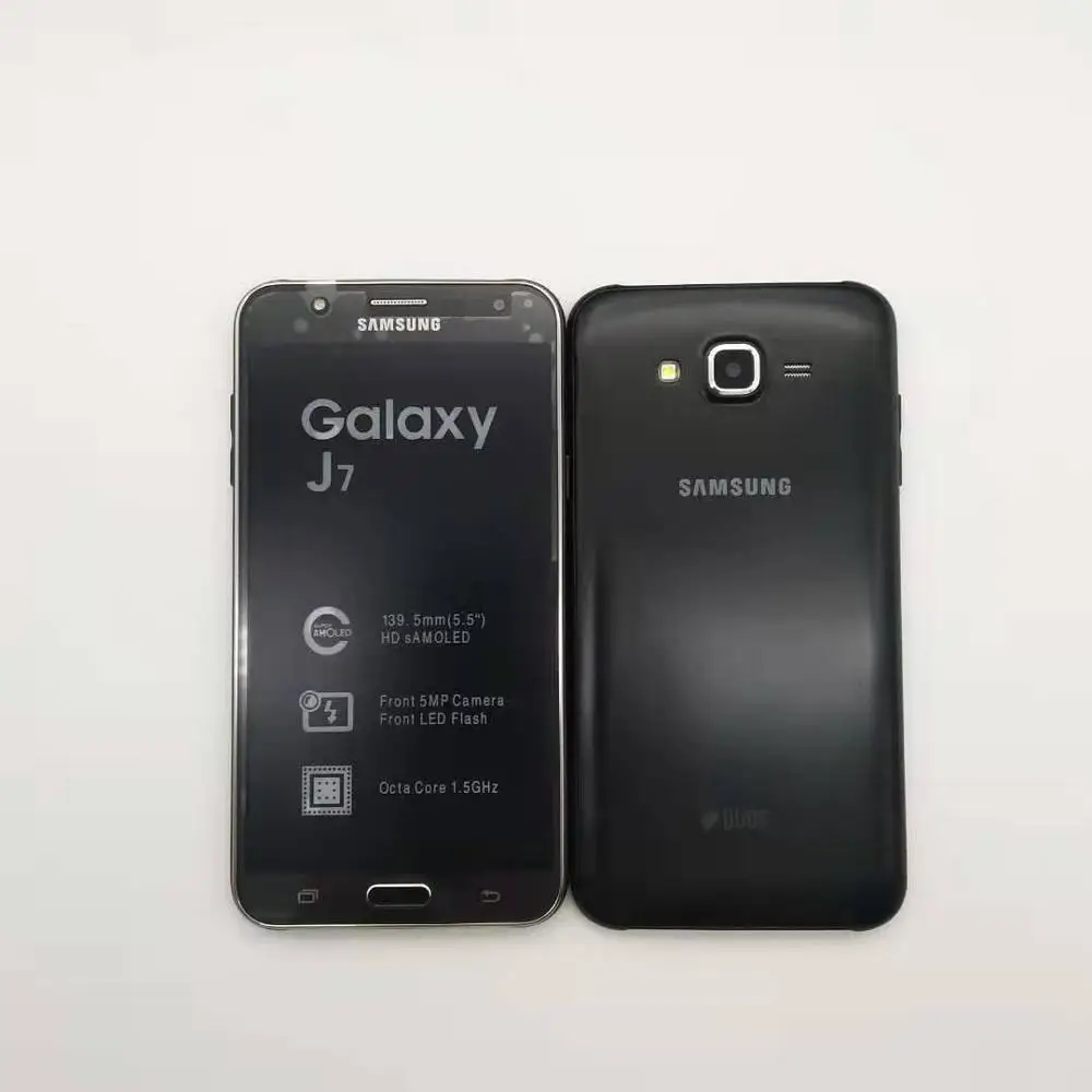 samsung Galaxy J7, разблокированный Duos GSM, 4G LTE, Android, мобильный телефон, четыре ядра, две sim-карты, 5,5 дюймов ram, 1,5 ГБ rom, 16 ГБ, отремонтированный