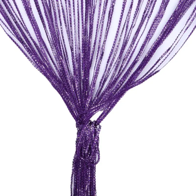 Purple Горячая 1 м* 2 м Серебряная кожаная линия занавески струнные шторы, дверь, окно украшение многоцелевой готовой проволочной занавески - Цвет: Purple