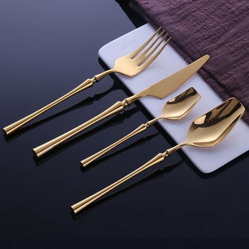 

Flatware Set Cutlery Tableware Stainless Steel Dinnerware Set Rainbow Colorful Silverware Hotel Party Kitchen Gift Talher BB50CJ