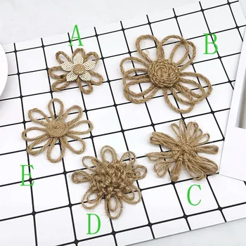 

Hemp Rope Flower DIY Natural Hemp Rope Flower Living Room Bedroom Clothing Jewelry Craft Decoration