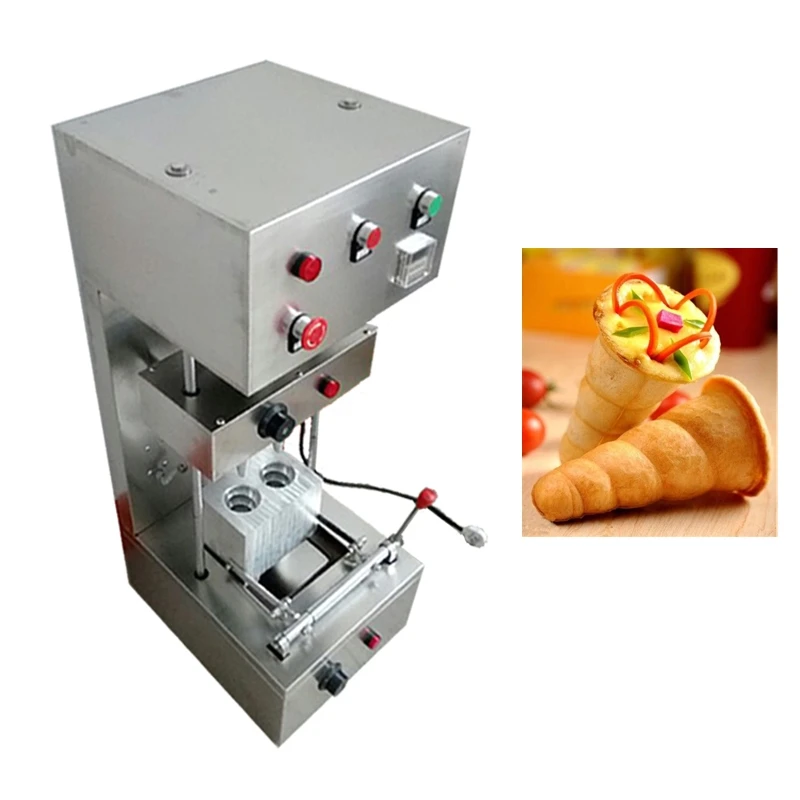 110v 220v нержавеющая сталь 2 головки устройство для приготовления Рожков пиццы 13*6*0,3 cm спиральная машина для пиццы в рожке для автоматического формования