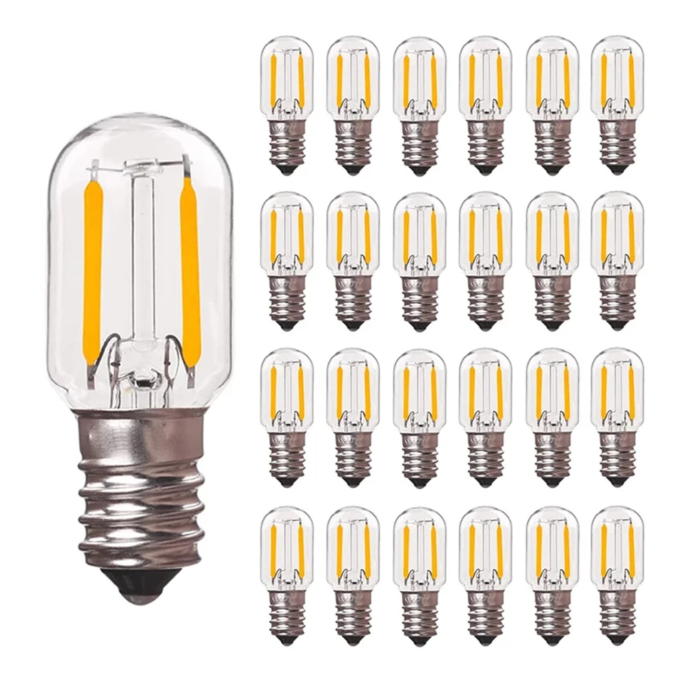 

T20 1W Dimmable Edison Led Bulbs E12 E14 Tubular Led Filament Bulb Clear Glass 2700K 4500K 6000K Refrigerator Hanging Mini Lamps
