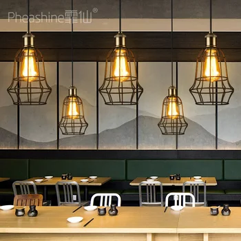 

Vintage nostalgia single-head barbed wire shape small chandelier restaurant clothing store lamps