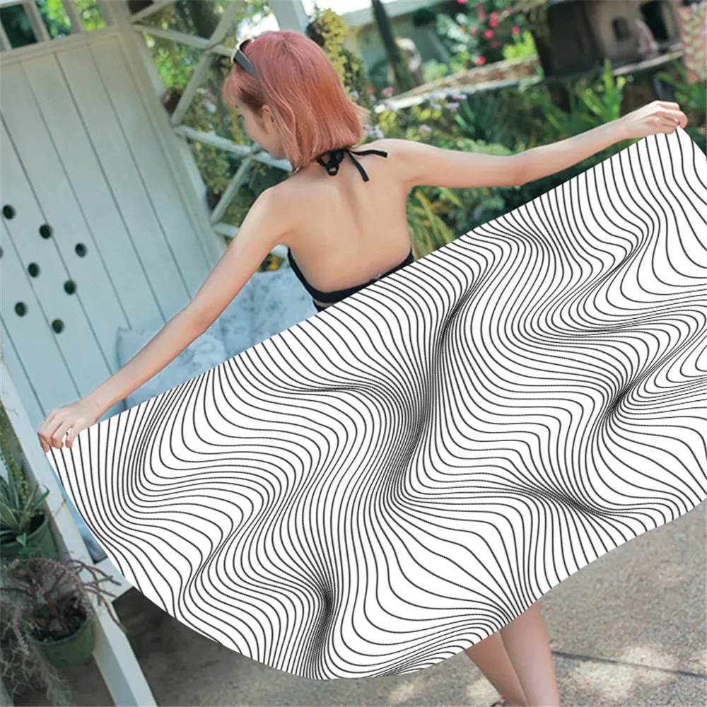 Custom Microfiber Beach Towel Abstract Natural Texture Sport Swimming Yoga Picnic Travel Mats 150x180cm for Girls Boys |