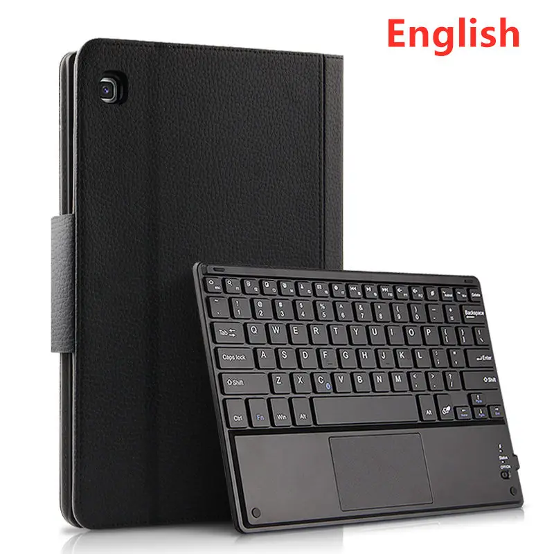 black English Чехол для Samsung Galaxy Tab S5E 10,5 SM-T720 SM-T725 10," планшет Защитная Bluetooth клавиатура защитная крышка PU кожаный чехол - Цвет: black English
