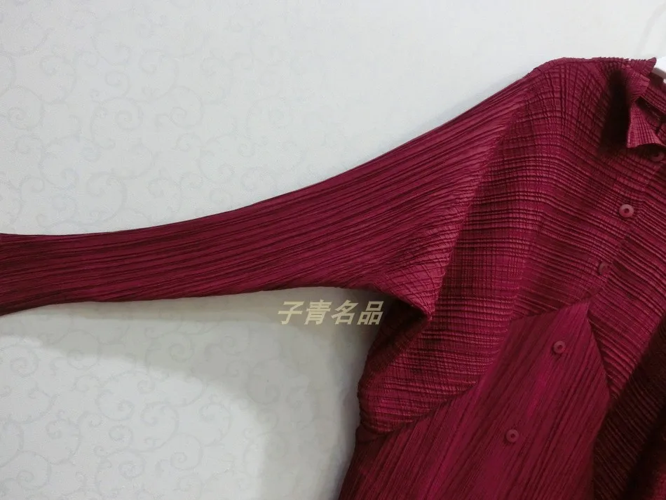 MIYAKE Плиссированное Новое высококачественное Плиссированное текстурное пальто-кардиган с длинными рукавами