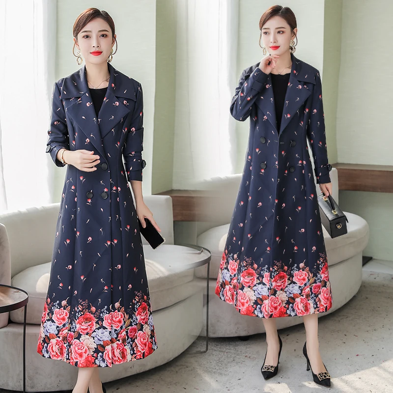 

Windswear Medium and Long-sleeved Jacket with Dual-row Button Suit Collar and Printed Long-sleeve, New Autumn Temperament, 2019