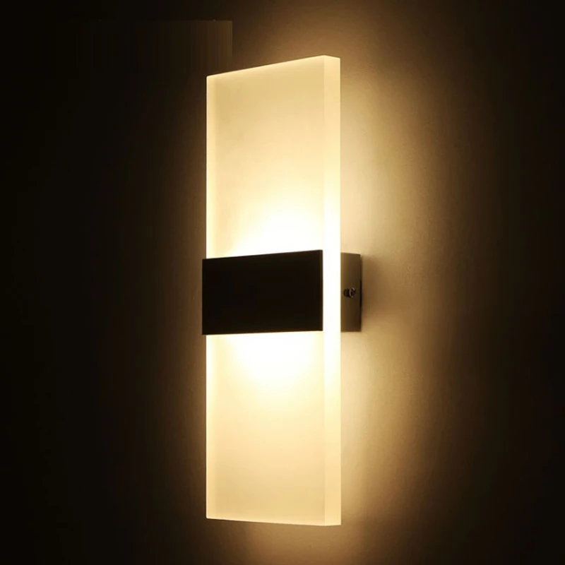 Мини светодиодный акриловый настенный светильник, AC85-265V, бра, лампа, теплый белый, для спальни, гостиной, для помещений, лестничный зеркальный светильник, Lampara De Pared