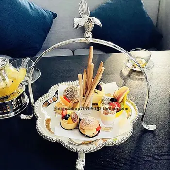 

European single-layer plum blossom tray snack stand wedding afternoon tea dessert rack baking West Point