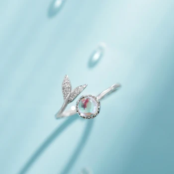 

Wholesale Silver Mermaid Tail Rings 925 AAA Cubic Zircon Sea Whale Fish Tail Rings women Romantic Fashion Jewelry Gifts