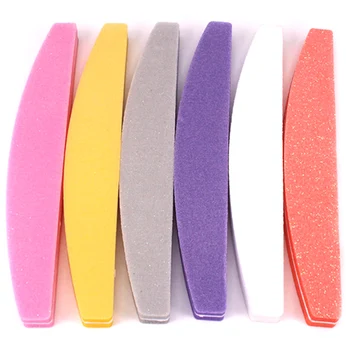 

60Pcs Sponge Sandpaper Nail Files for Manicure Nail Buffer Block Colorful Boat Sanding Foam Emery Board Lime