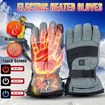 

Pair Electric Heated Warm Palm Gloves 3 Modes 40-60 Degree Adjust Waterproof Antiskid Motorcycle Windproof Touch Screen Gloves