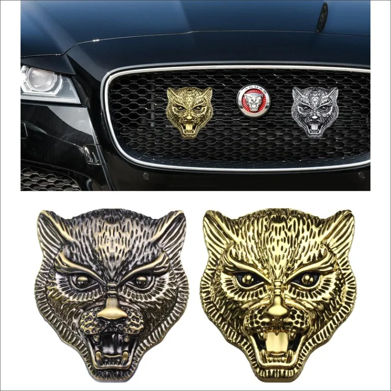 

Metal 3D stereo leopard car stickers decorative stickers Jaguar net standard car logo personality creative side stickers tail la