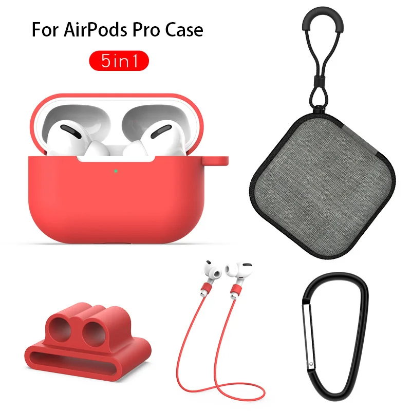 Силиконовый чехол для Apple Airpods Pro защитный наушников AirPods 5 в 1 беспроводная bluetooth