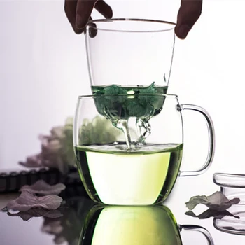 

Cute Portable Glass Water Bottle Cover Office Cups Jar Glass Mug Transparent Tea Cup Xicaras E Canecas Kettle Water Cup W