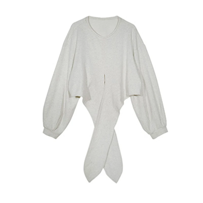 XITAO Irregular Bandage Solid Sweatshirt Women