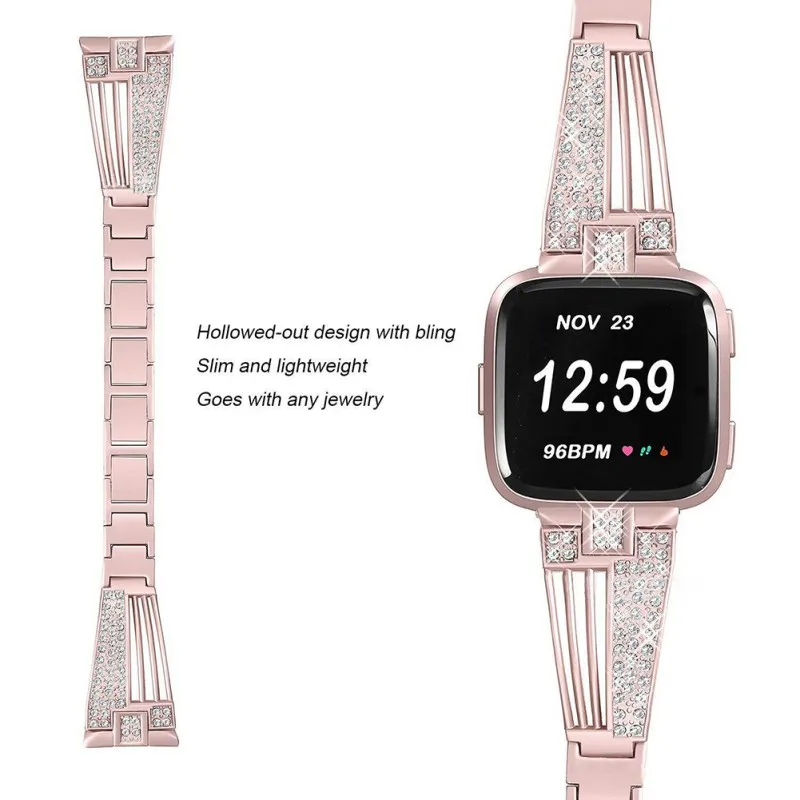 Металлический ремешок для смарт-браслета fitbit versa 2 браслеты из нержавеющей стали