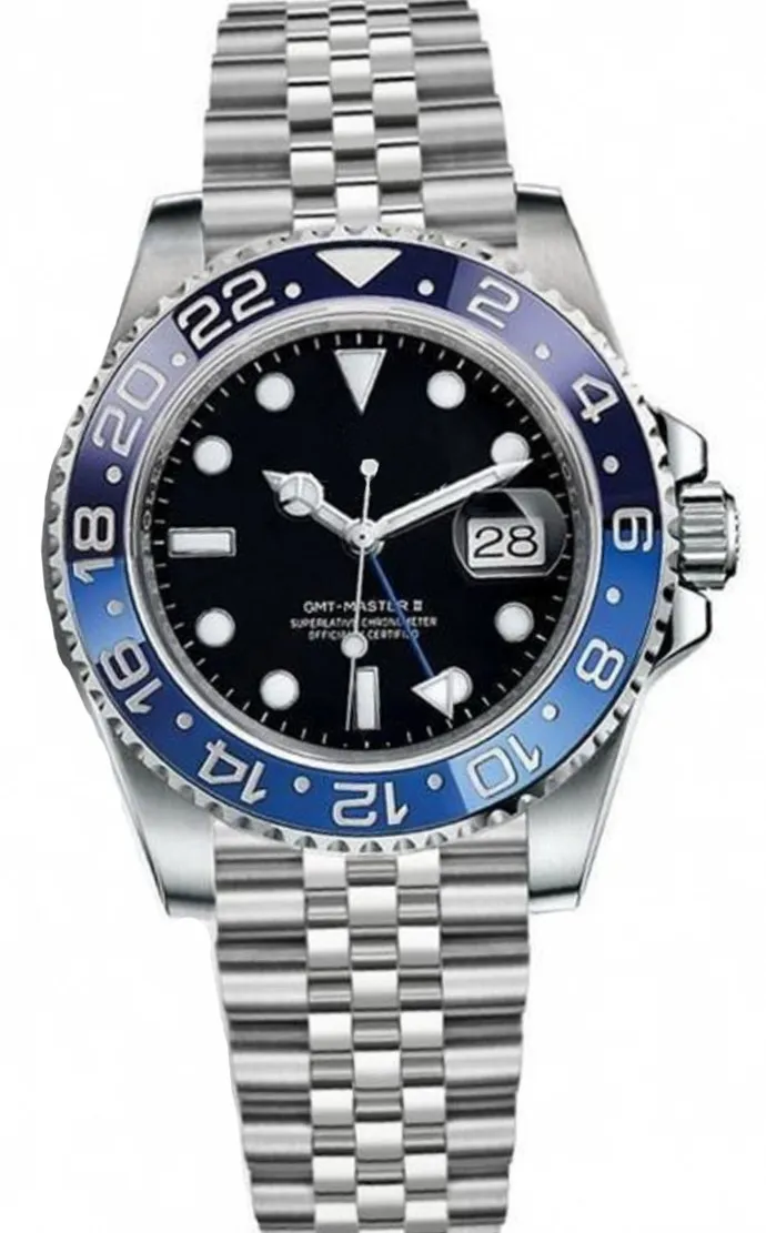 

NEW Black Blue Red Ceramic Bezel Men Automatic Mechanical Stainless Steel Watch Sport Sapphire Glass Watches GMT AAA+ 40mm