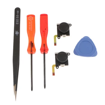 

2pcs 3D Analog Joystick Thumb Stick Sensor Module + 4 in 1 Screwdriver Sets Replacement for Nintendo Switch Controller