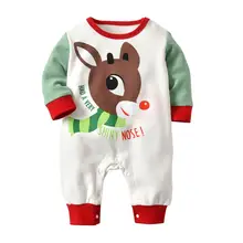 Рождественская одежда для маленьких девочек и мальчиков Детский комбинезон для новорожденных, детский Рождественский костюм оленя, одежда для детей от 0 до 24 месяцев