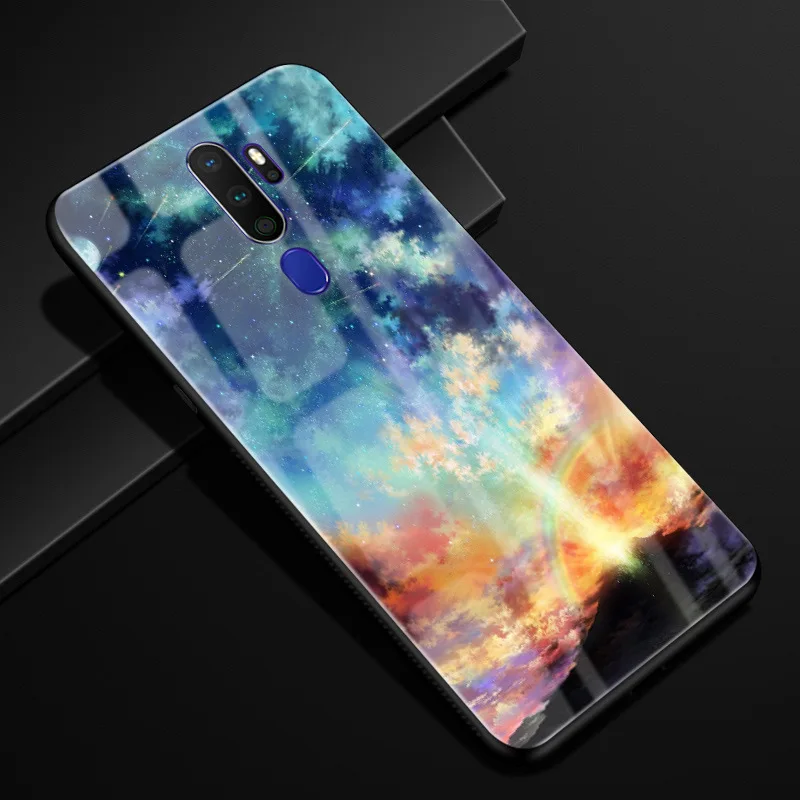 10 Для oppo A9 чехол PC Пластиковый стеклянный чехол для телефона черный ТПУ бампер чехол для oppo A9 чехол для oppo A5 A11X стеклянный чехол - Цвет: 10