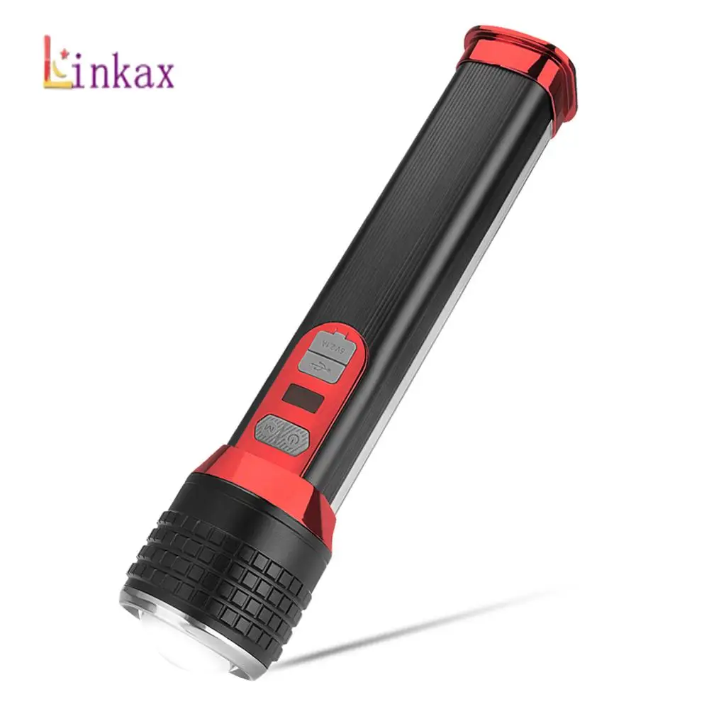 

P50 COB LED Flashlight COB Torch Adjustable Zoom Focus Torch USB Flash Light 18650 Penlight For Outdoor Camping Car Repair Lamp