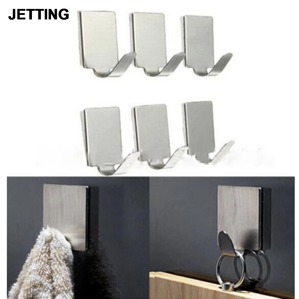 6pcs/set Wall Door Holder Hook Hanger Hanging Coat Robe Hooks Bathroom