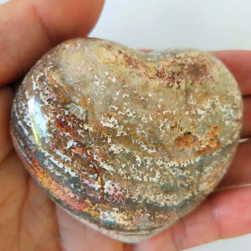 Натуральный морской яшма морской камень сердце кристалл камень образец минерала Кристалл Стон - Color: A12             122g