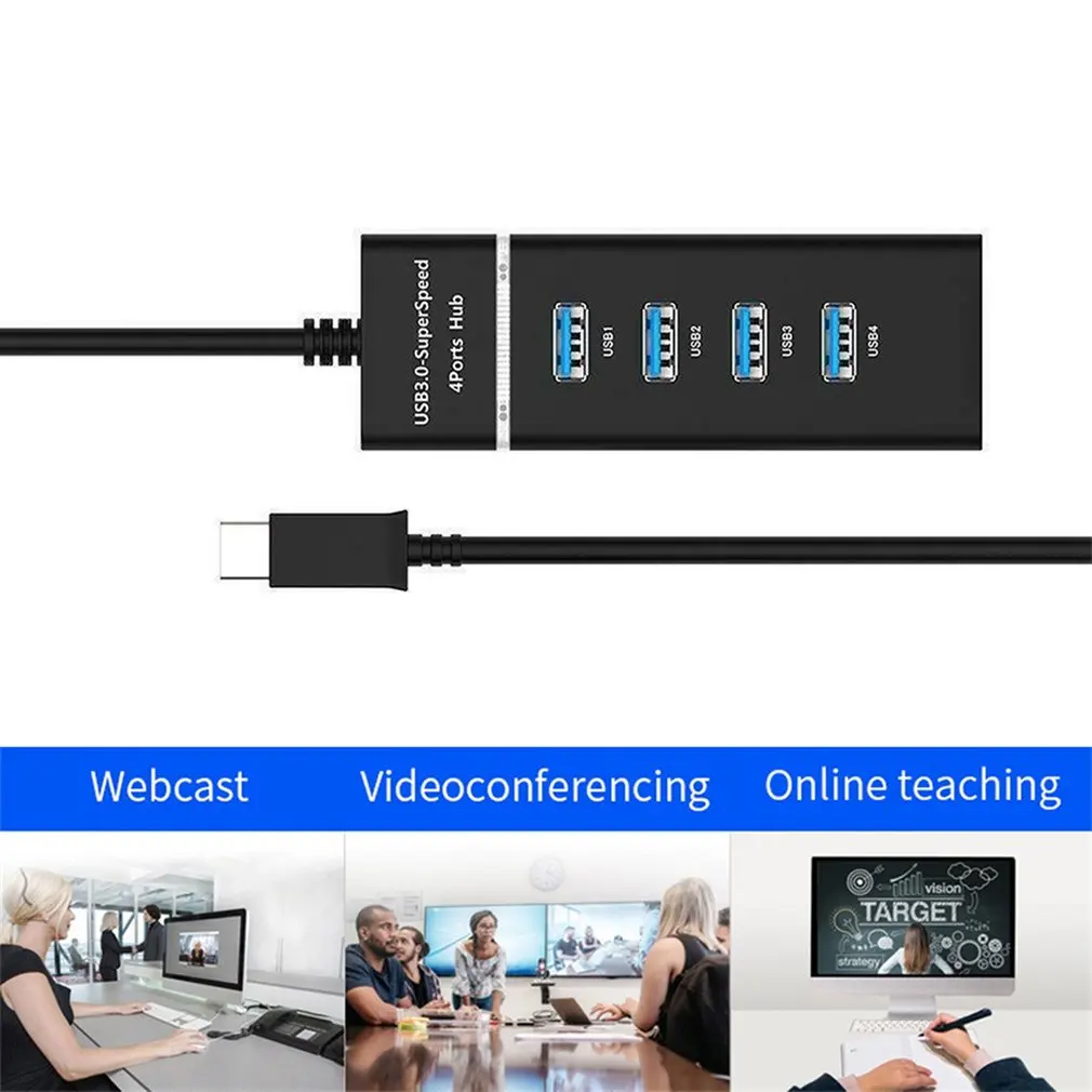 USB Type C Thunderbolt3 к USB3.0 4 хаб кабель адаптер для MacBook Dell Lenovo несколько портов|Адаптеры