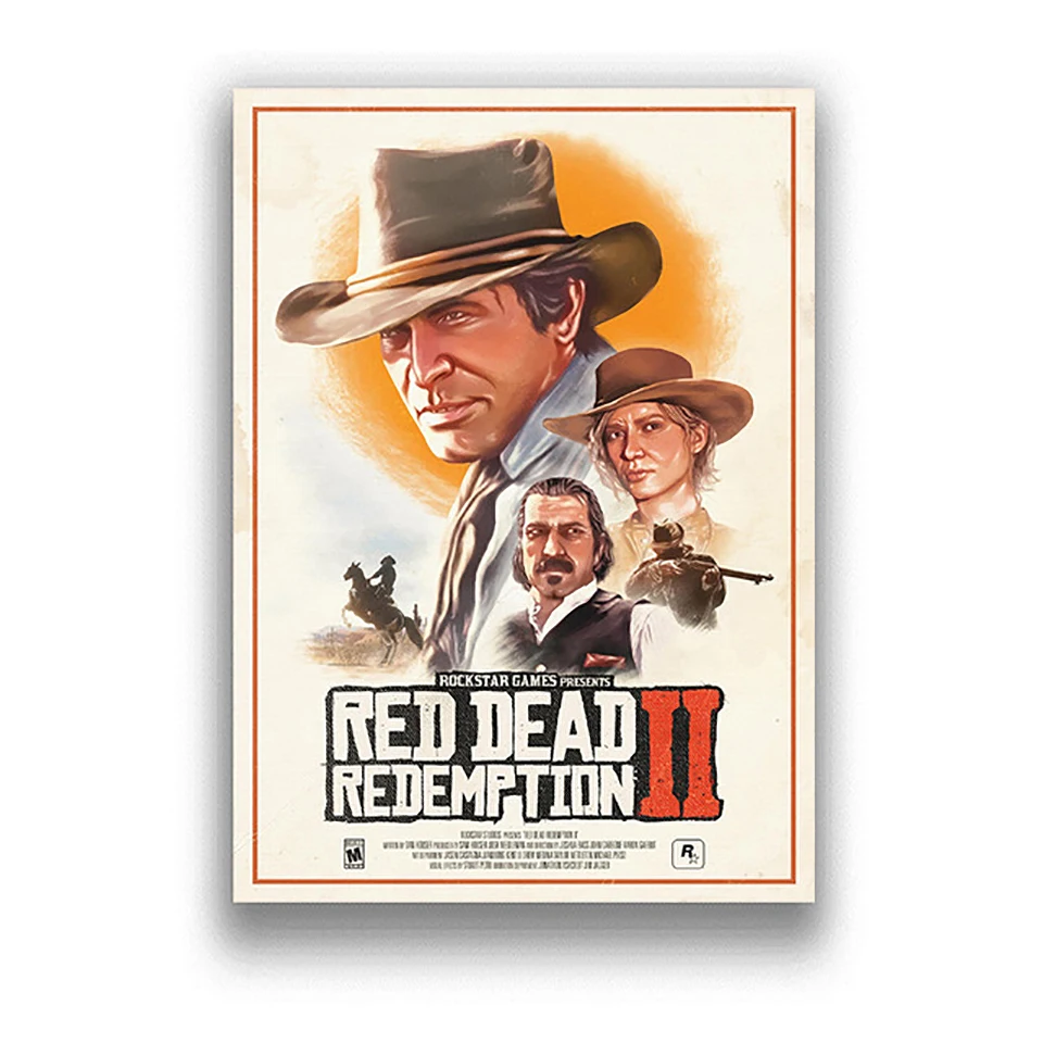 Cuadros En Lienzo Red Dead Redemption Poster 5 Piezas Obras De Arte Pintura Impresión Arte De La Pared Home Decoración,A,20x35x2+20x45x2+20x55x1 