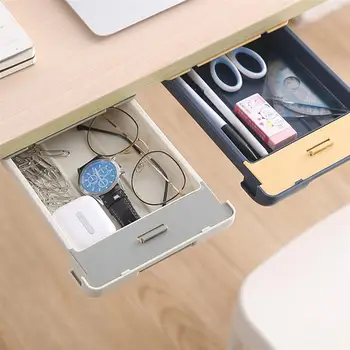 

Practical Desktop Hidden Box Adhesive Desk Drawer Storage Box for Home Office