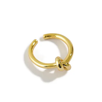 

Korean Style S925 Sterling Silver Ring Ins Non-Mainstream Simple Knotted Knot Open Ring Female All-Match Ring Gift Wholesale